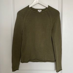 J crew Olive green sweater, size XS